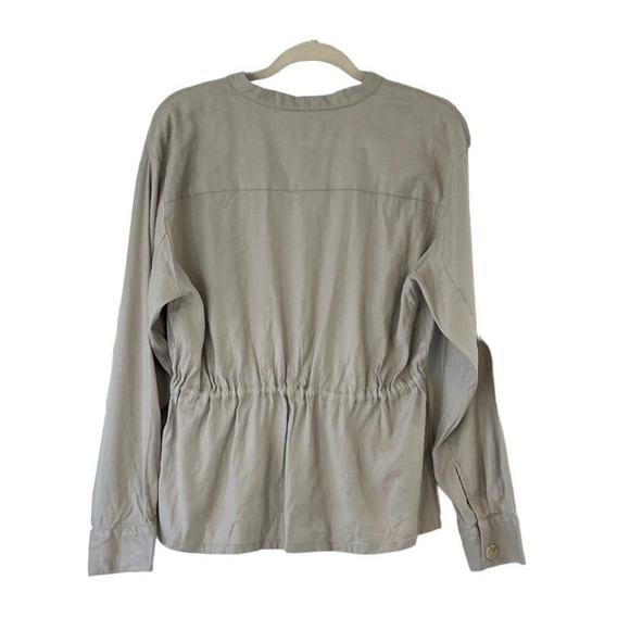 Anthropologie Maeve Aviator Jacket with Cinched Waist, Color Beige, Size Medium - Picture 9 of 14